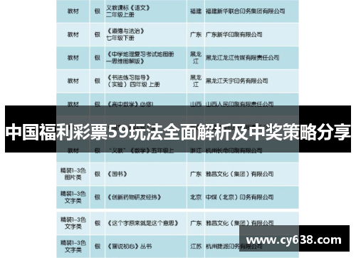 中国福利彩票59玩法全面解析及中奖策略分享